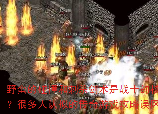 野蛮的碰撞和刺杀剑术是战士的核心?很多人认拟的传奇游戏攻略误区 野蛮的碰撞和刺杀剑术是战士的核心?很多人认拟的传奇游戏攻略误区