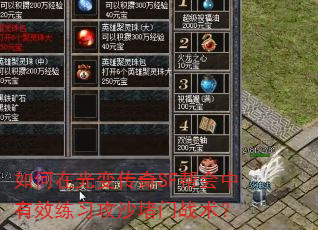 如何在光变传奇SF帮会中有效练习攻沙堵门战术? 如何在光变传奇SF帮会中有效练习攻沙堵门战术?