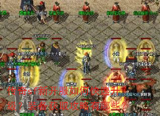 传奇sf新开服如何快速升级?装备获取攻略有哪些? 传奇sf新开服如何快速升级?装备获取攻略有哪些?